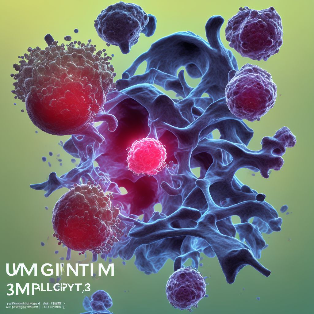 Malignant neoplasm of unspecified bones and articular cartilage of right limb digital illustration