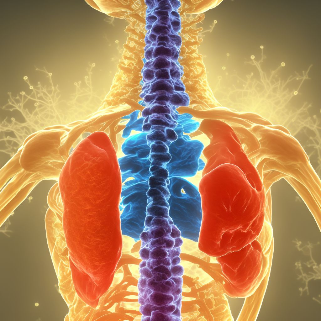 Malignant neoplasm of vertebral column digital illustration