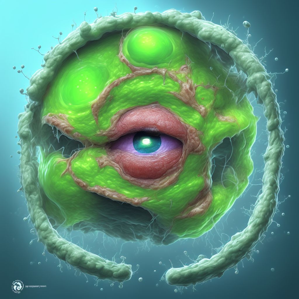 Squamous cell carcinoma of skin of right eyelid, including canthus digital illustration