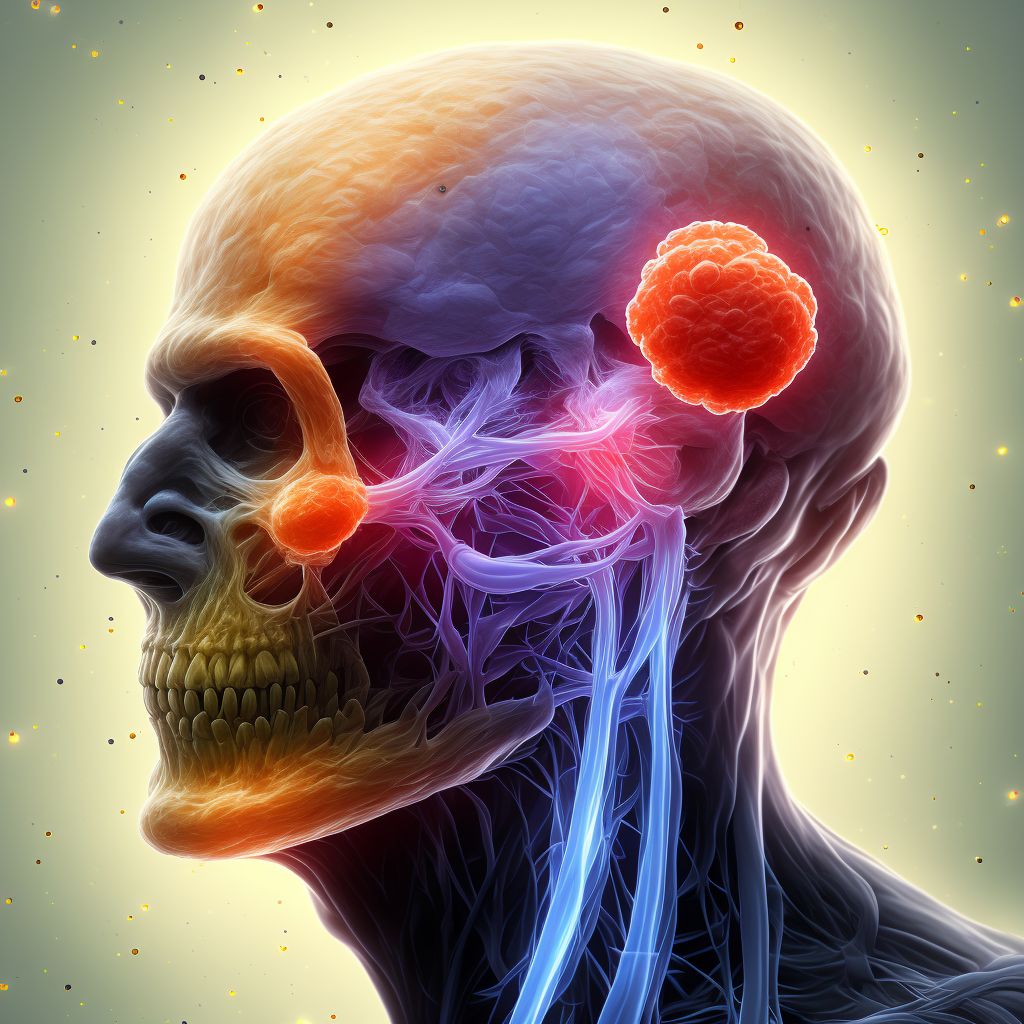 Malignant neoplasm of peripheral nerves of head, face and neck digital illustration