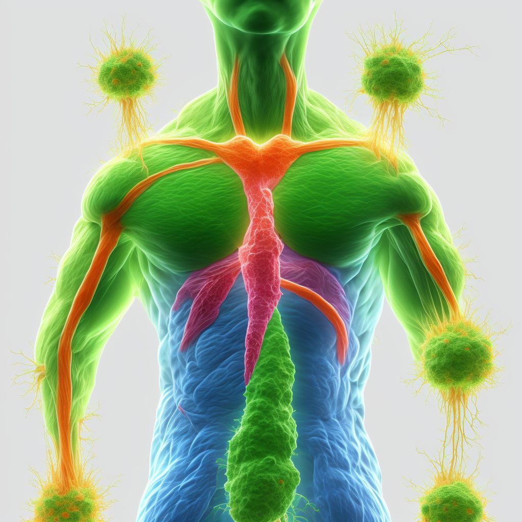 Malignant neoplasm of peripheral nerves of unspecified upper limb, including shoulder digital illustration