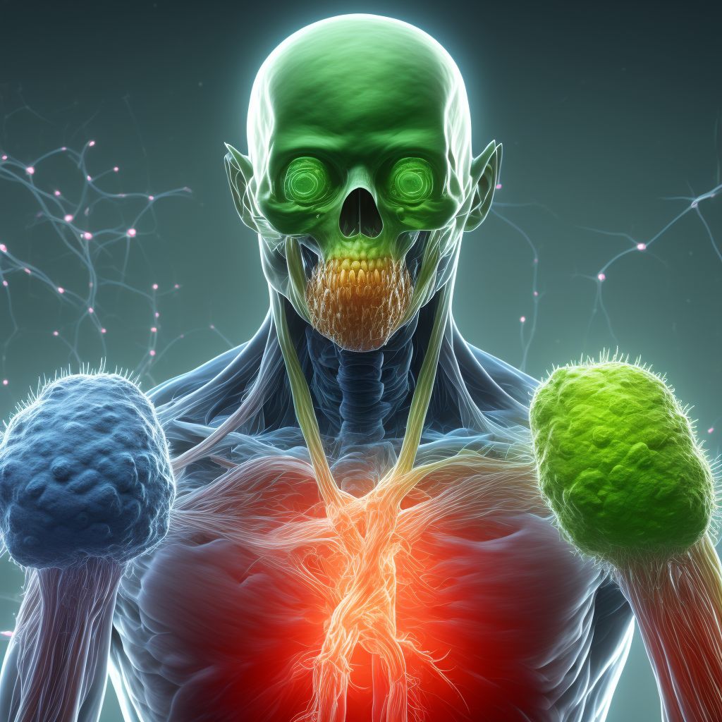 Malignant neoplasm of peripheral nerves of left upper limb, including shoulder digital illustration