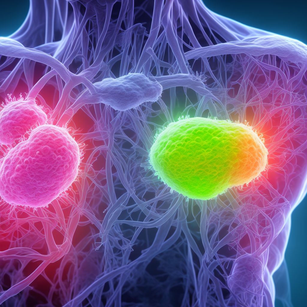 Malignant neoplasm of peripheral nerves of thorax digital illustration