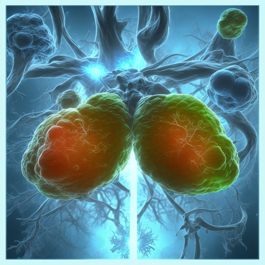 Malignant neoplasm of peripheral nerves of abdomen digital illustration