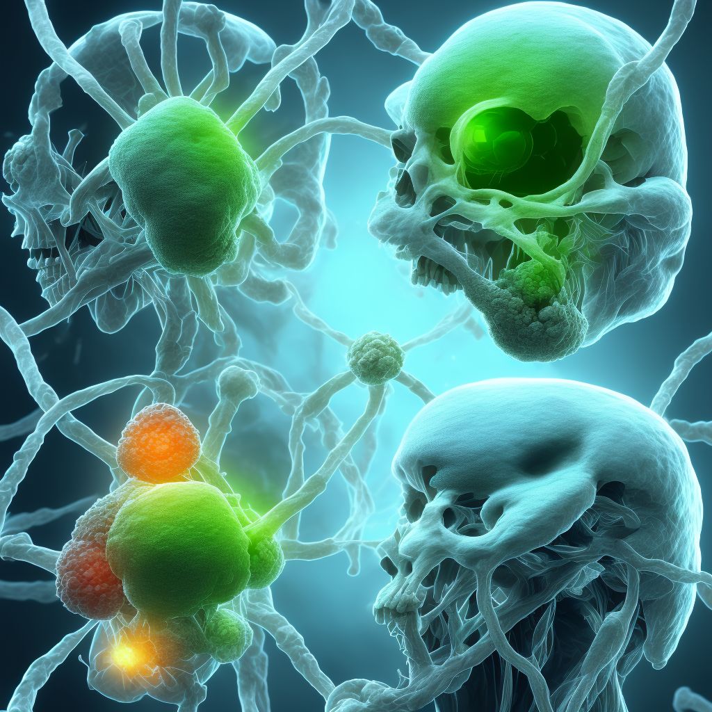 Malignant neoplasm of connective and soft tissue of head, face and neck digital illustration