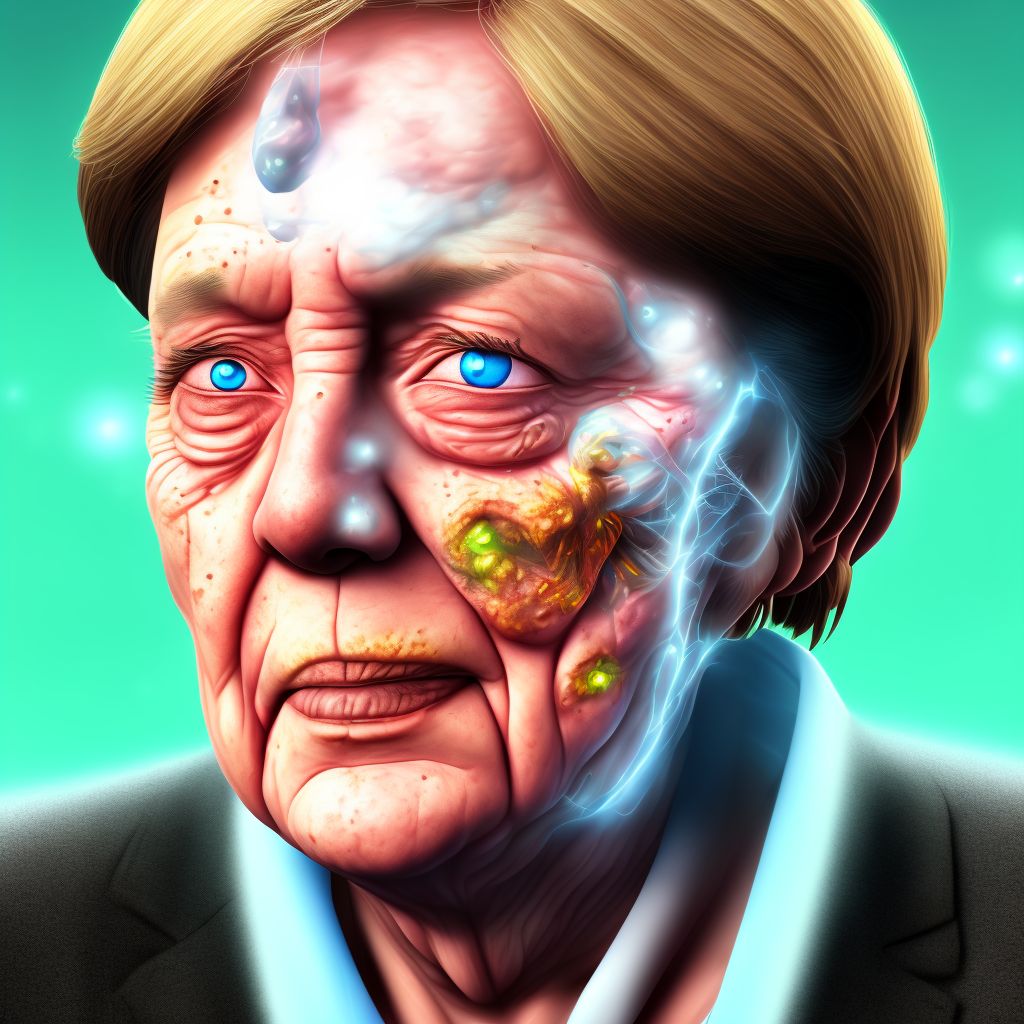 Merkel cell carcinoma of left upper eyelid, including canthus digital illustration