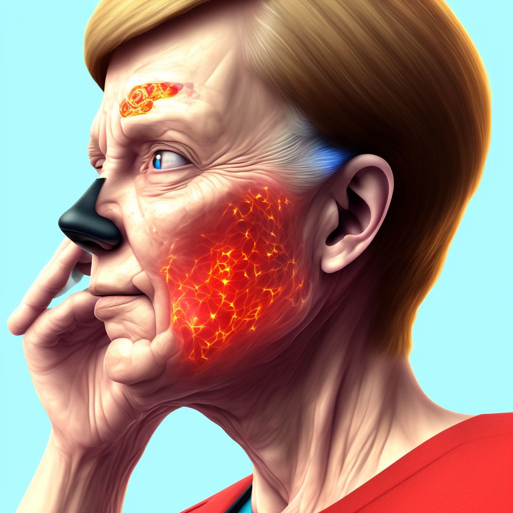 Merkel cell carcinoma of unspecified ear and external auricular canal digital illustration