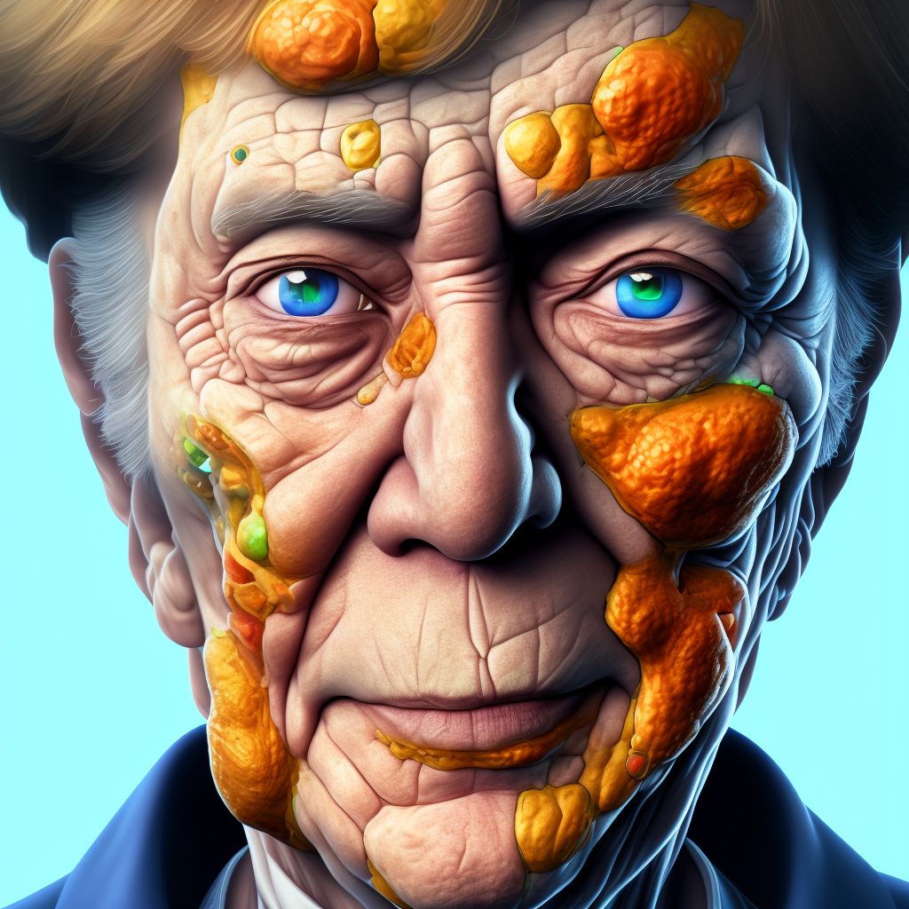 Merkel cell carcinoma of unspecified part of face digital illustration