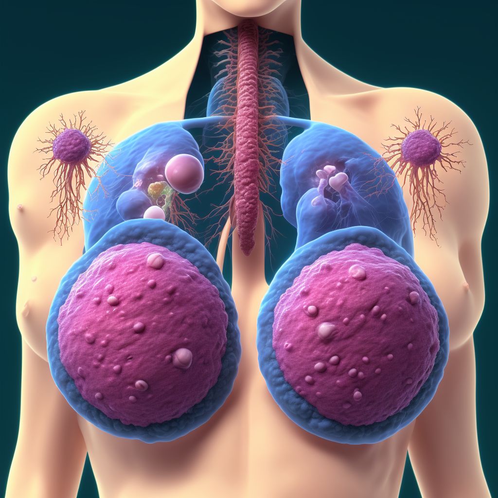 Malignant neoplasm of nipple and areola, unspecified female breast digital illustration