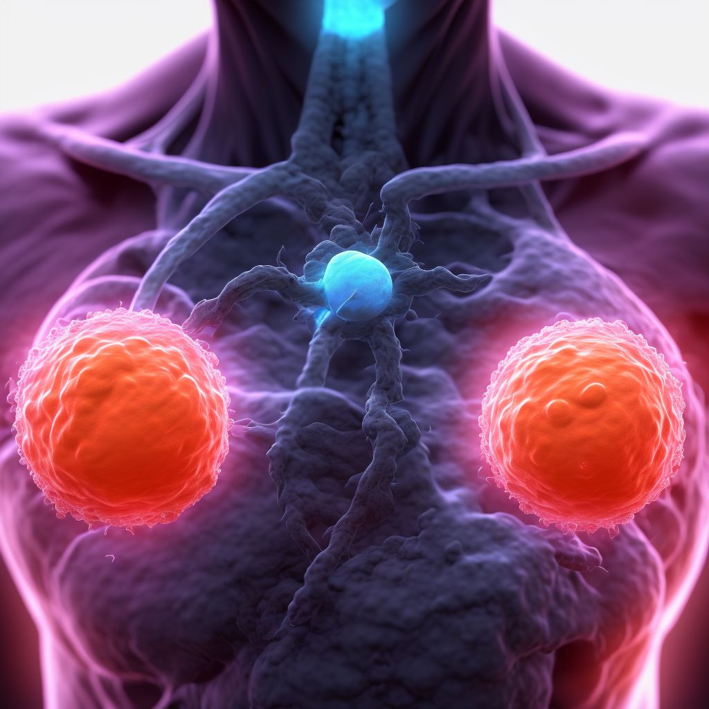 Malignant neoplasm of nipple and areola, unspecified male breast digital illustration