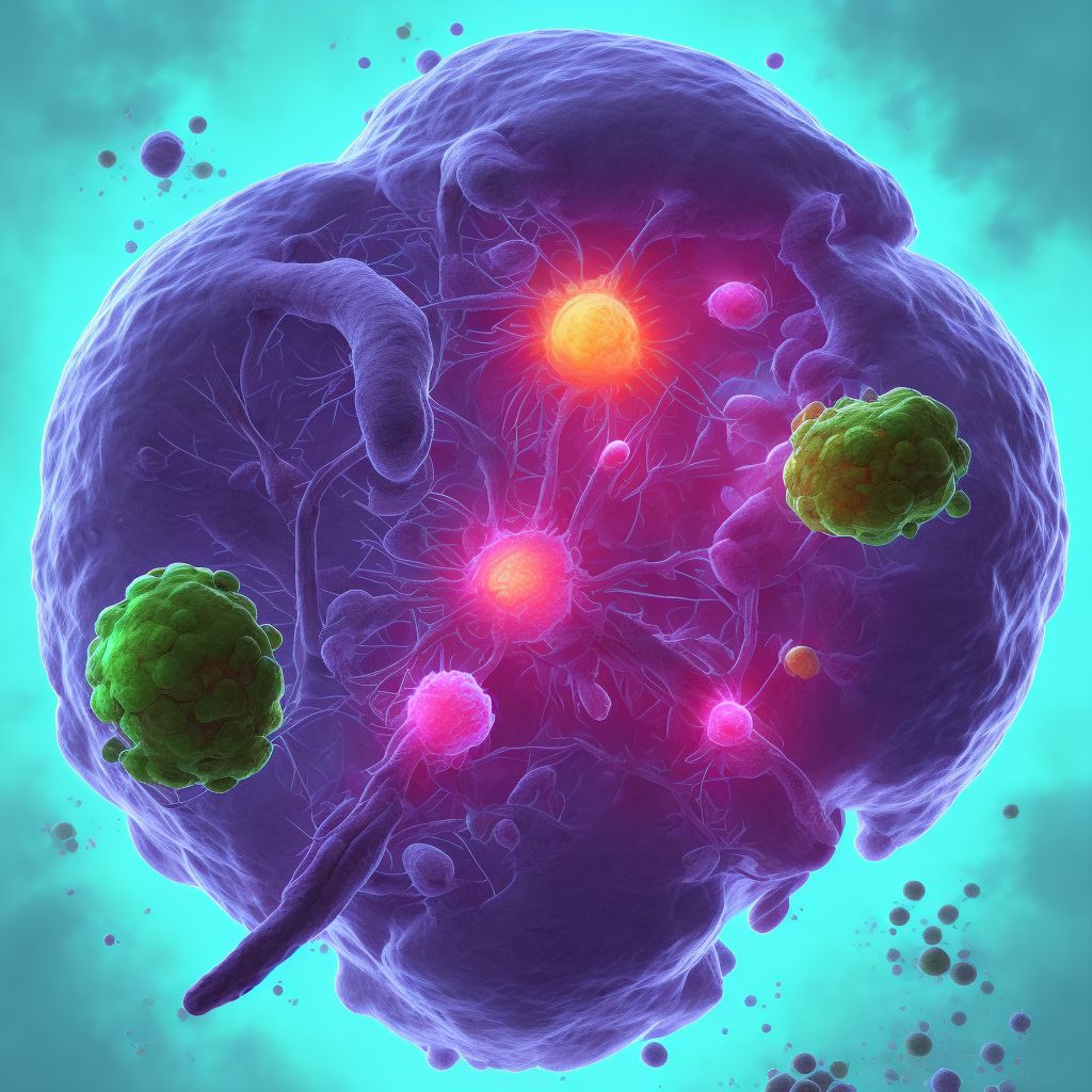 Malignant neoplasm of lower-outer quadrant of left female breast digital illustration