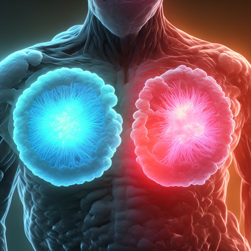 Malignant neoplasm of lower-outer quadrant of unspecified male breast digital illustration