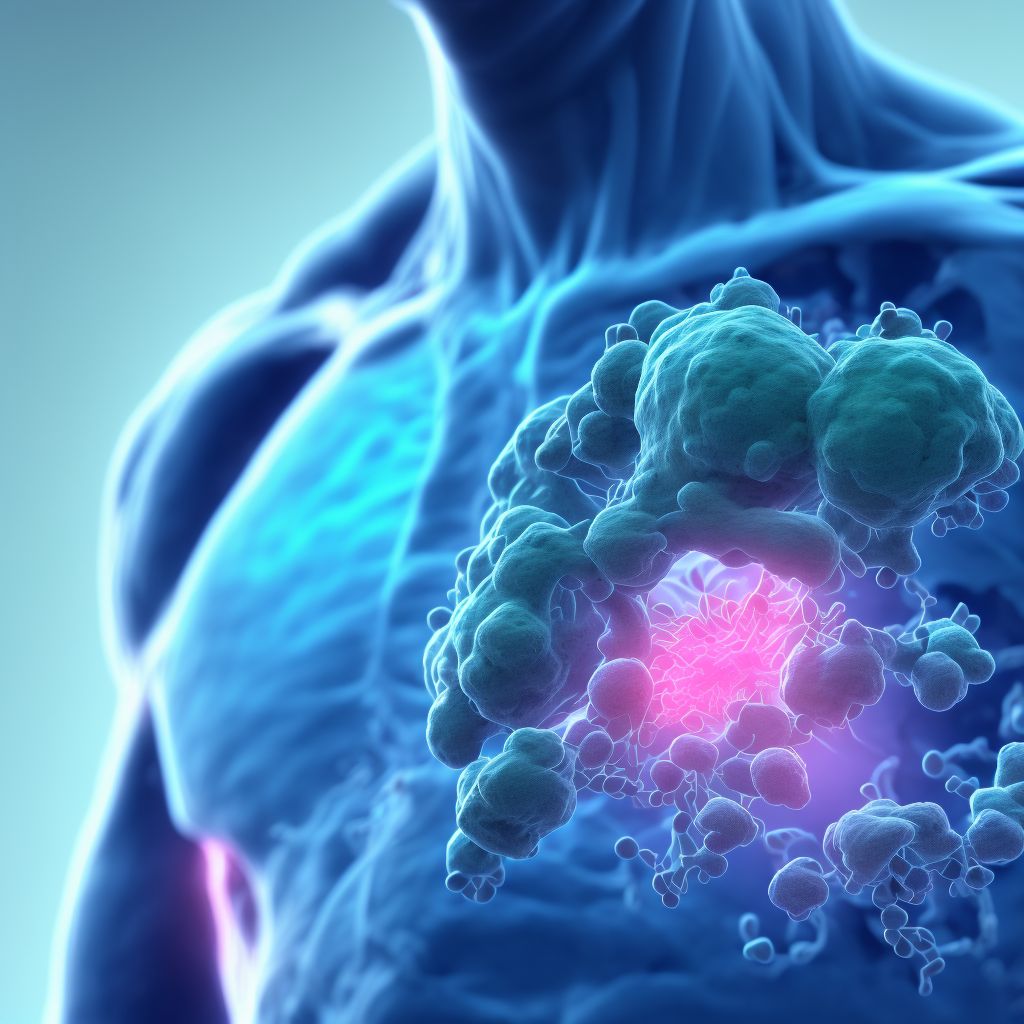 Malignant neoplasm of unspecified site of unspecified male breast digital illustration