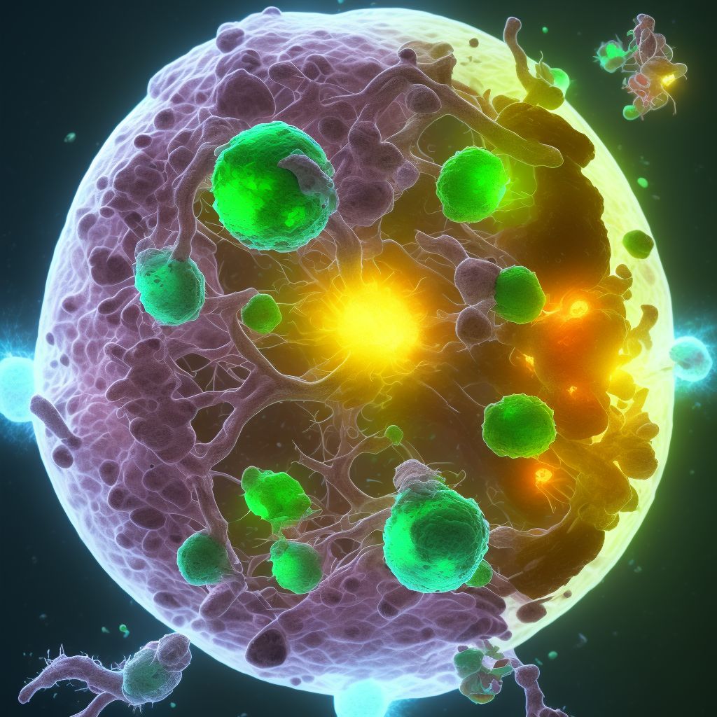 Malignant neoplasm of left ovary digital illustration