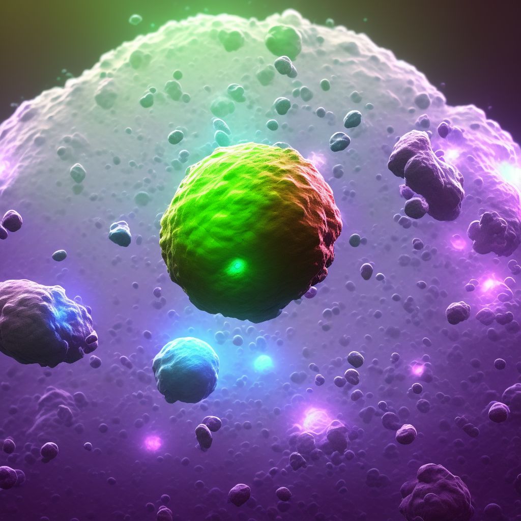 Malignant neoplasm of descended left testis digital illustration