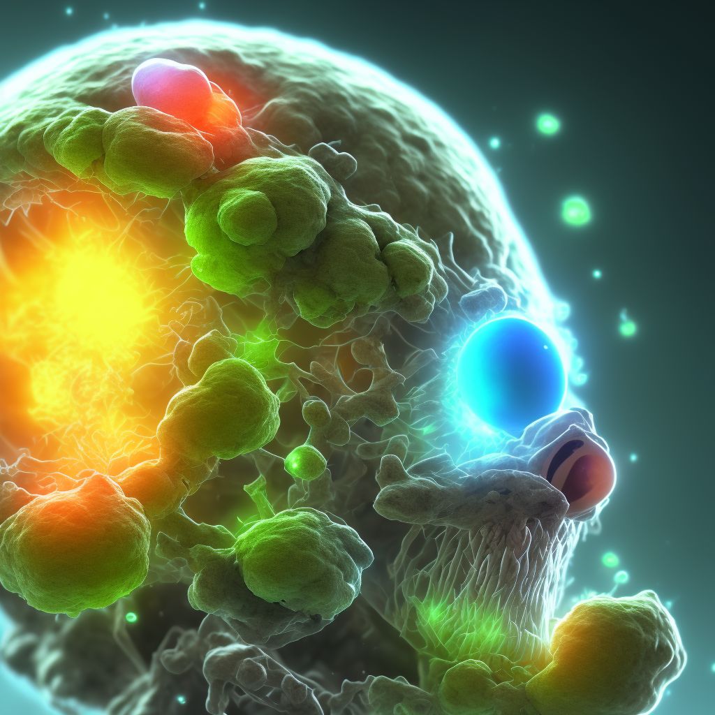 Malignant neoplasm of left lacrimal gland and duct digital illustration