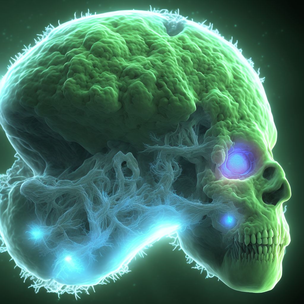 Malignant neoplasm of spinal meninges digital illustration