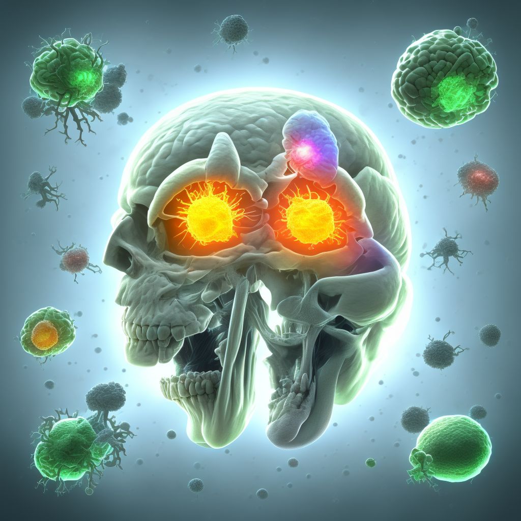 Malignant neoplasm of occipital lobe digital illustration