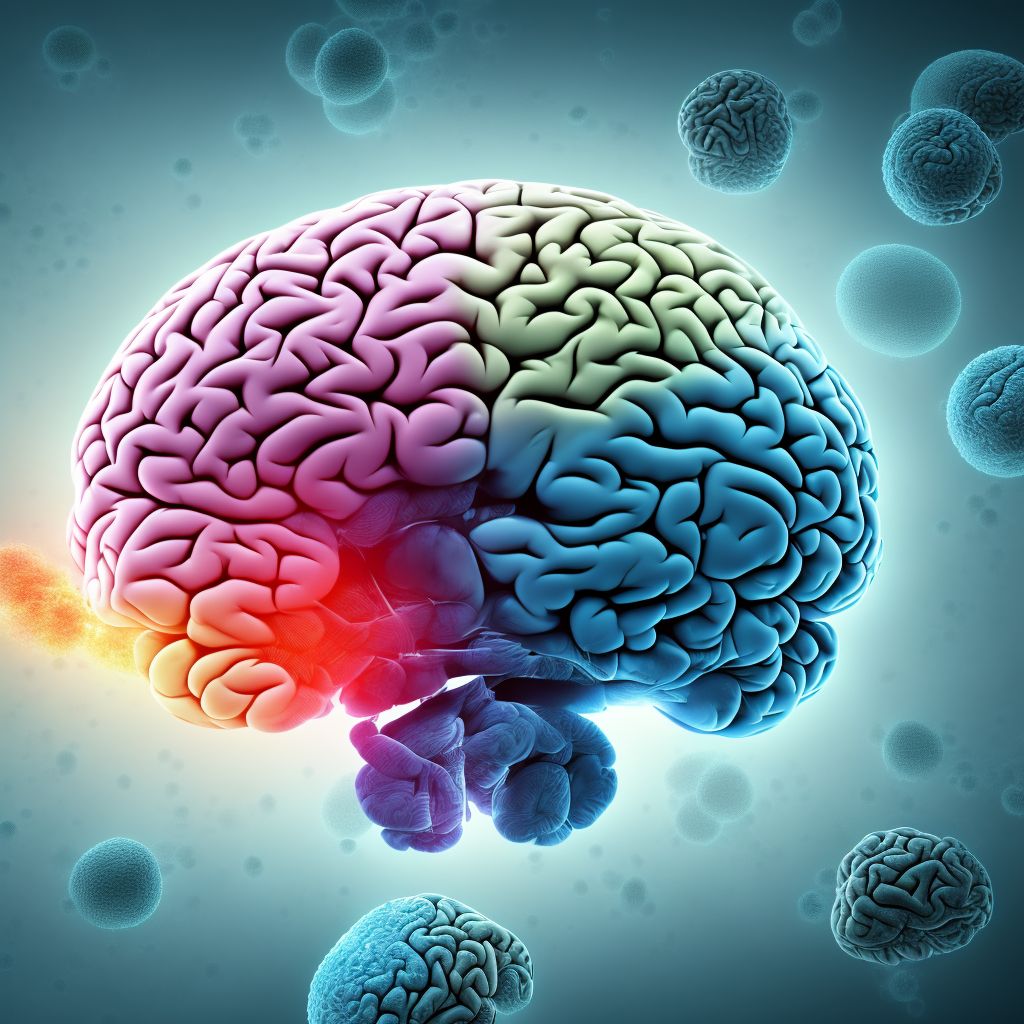 Malignant neoplasm of overlapping sites of brain digital illustration