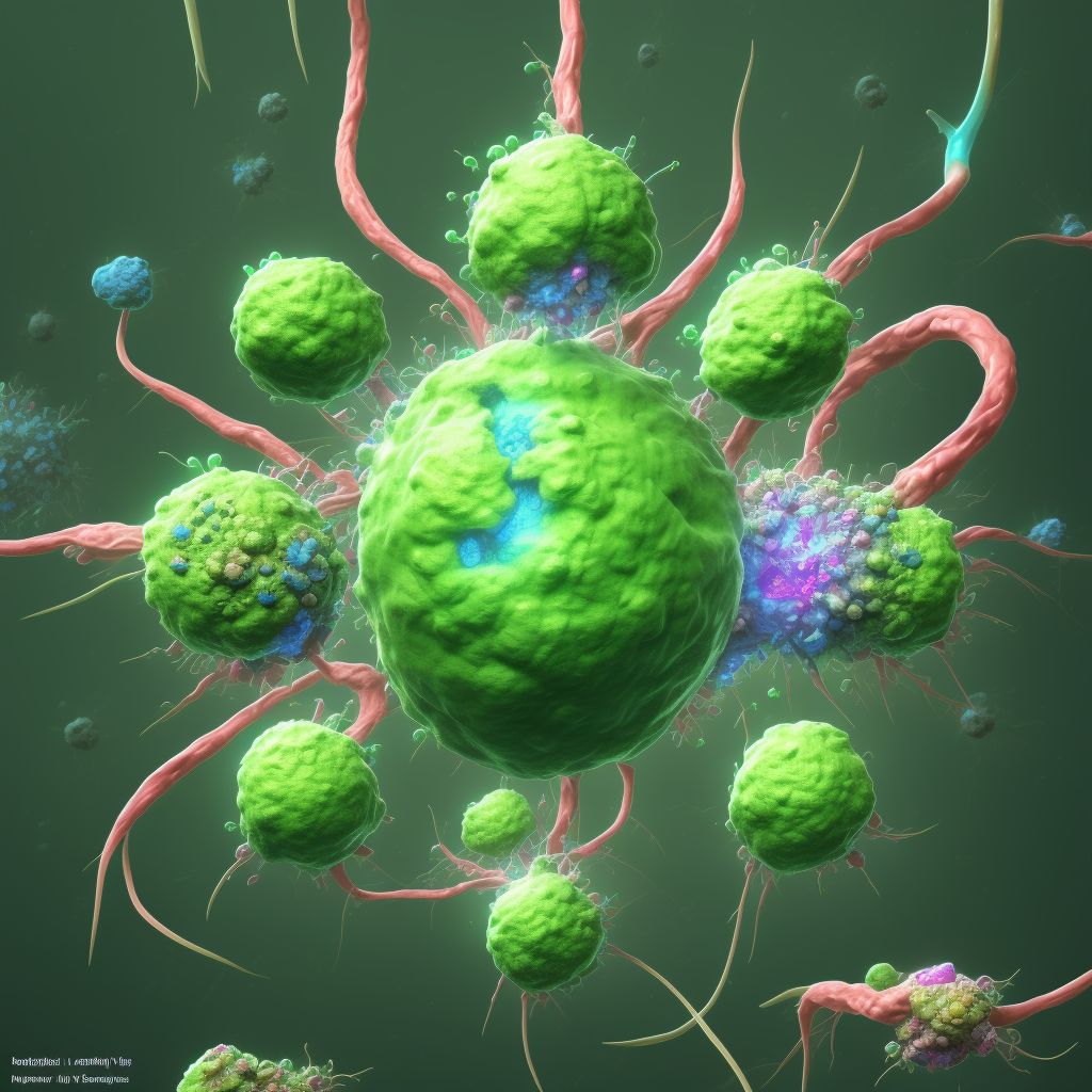 Malignant neoplasm of left olfactory nerve digital illustration