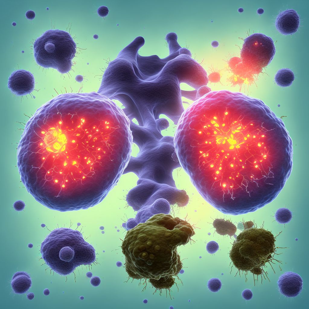 Malignant neoplasm of unspecified part of left adrenal gland digital illustration