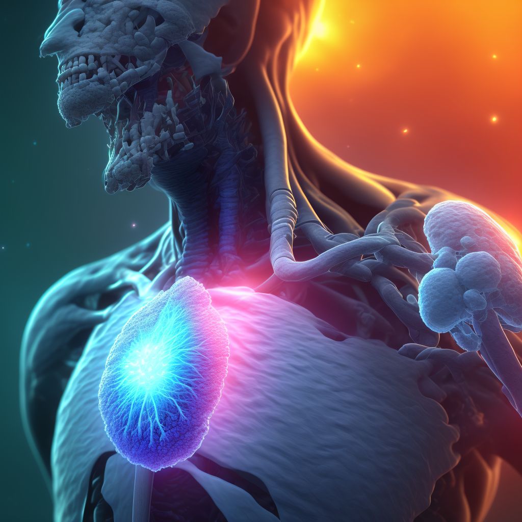 Secondary malignant neoplasm of right lung digital illustration