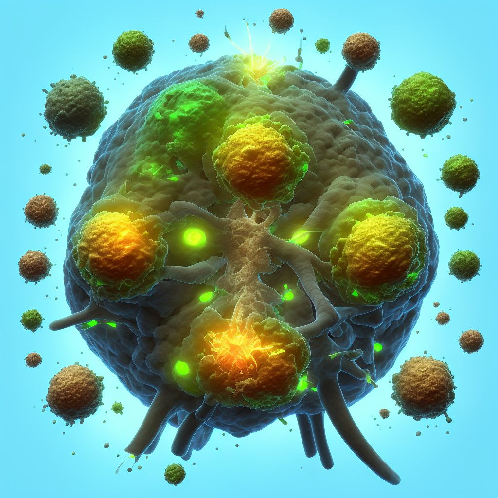 Secondary malignant neoplasm of right kidney and renal pelvis digital illustration