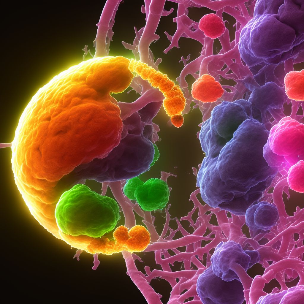 Secondary malignant neoplasm of left kidney and renal pelvis digital illustration