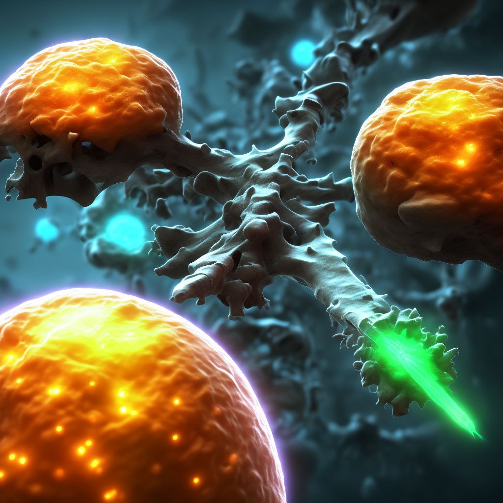 Secondary malignant neoplasm of bone digital illustration