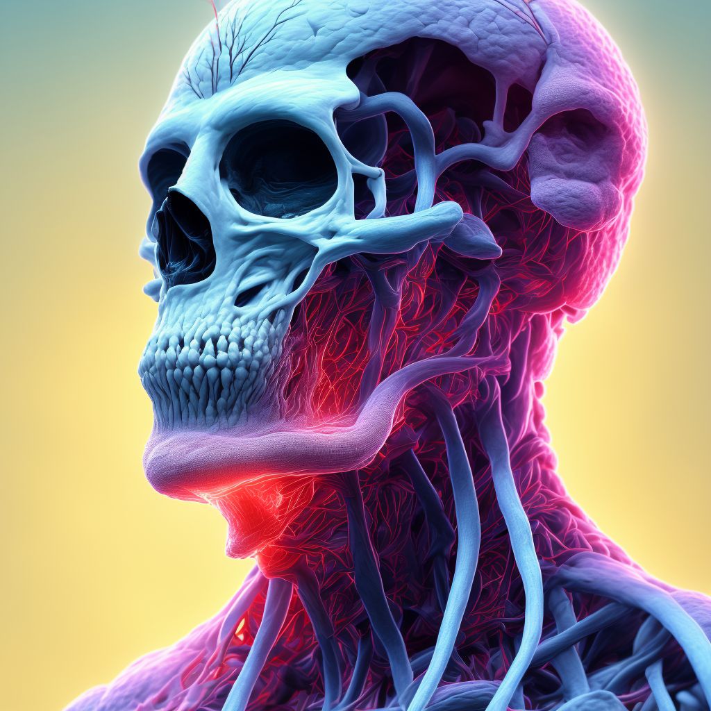 Nodular sclerosis Hodgkin lymphoma, lymph nodes of head, face, and neck digital illustration