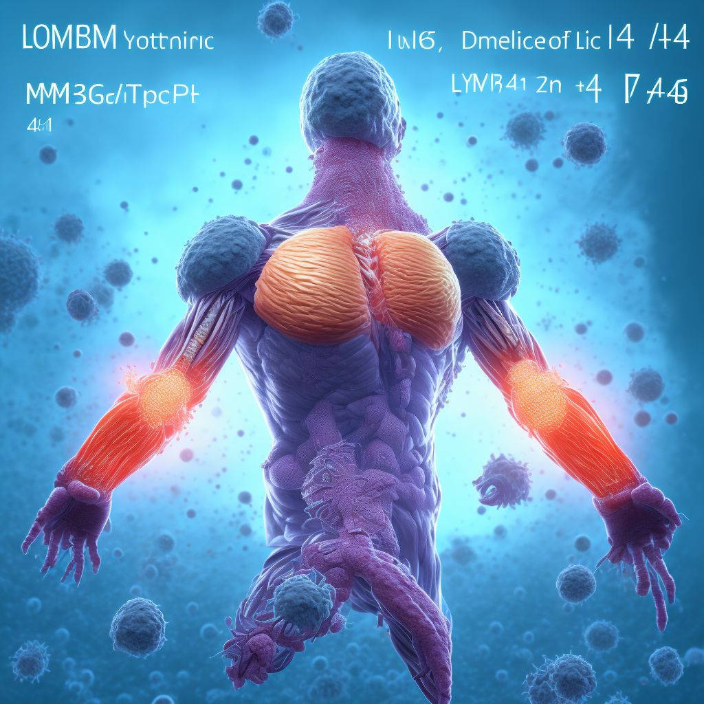 Lymphocyte depleted Hodgkin lymphoma, lymph nodes of axilla and upper limb digital illustration