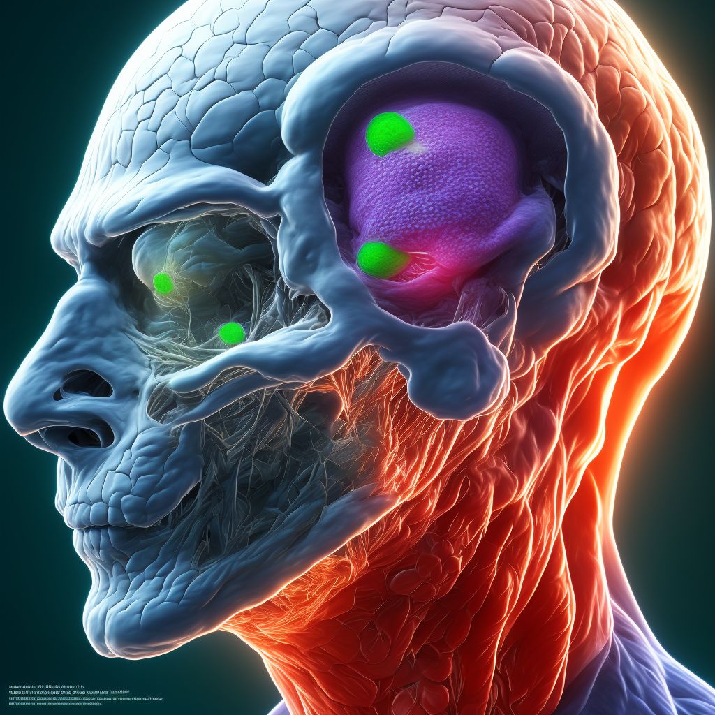 Follicular lymphoma grade I, lymph nodes of head, face, and neck digital illustration