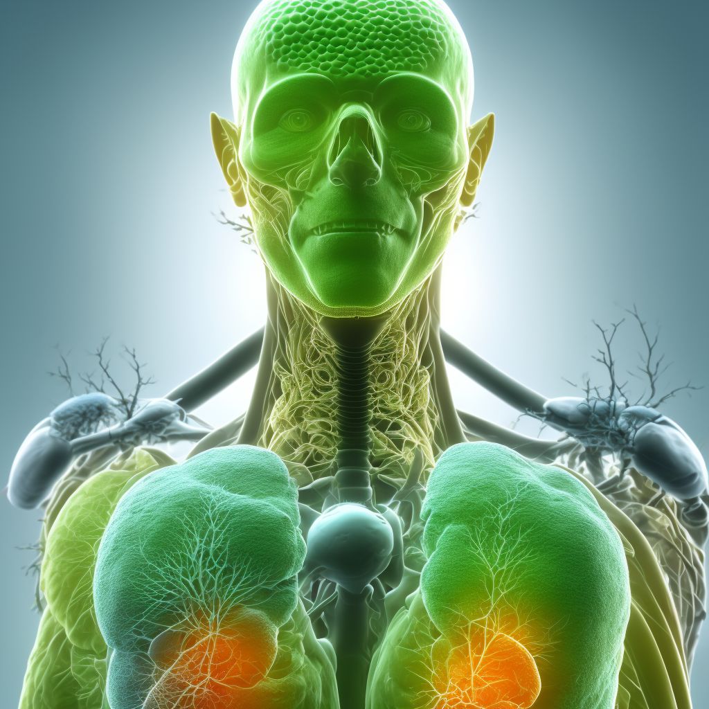 Follicular lymphoma grade I, intrapelvic lymph nodes digital illustration