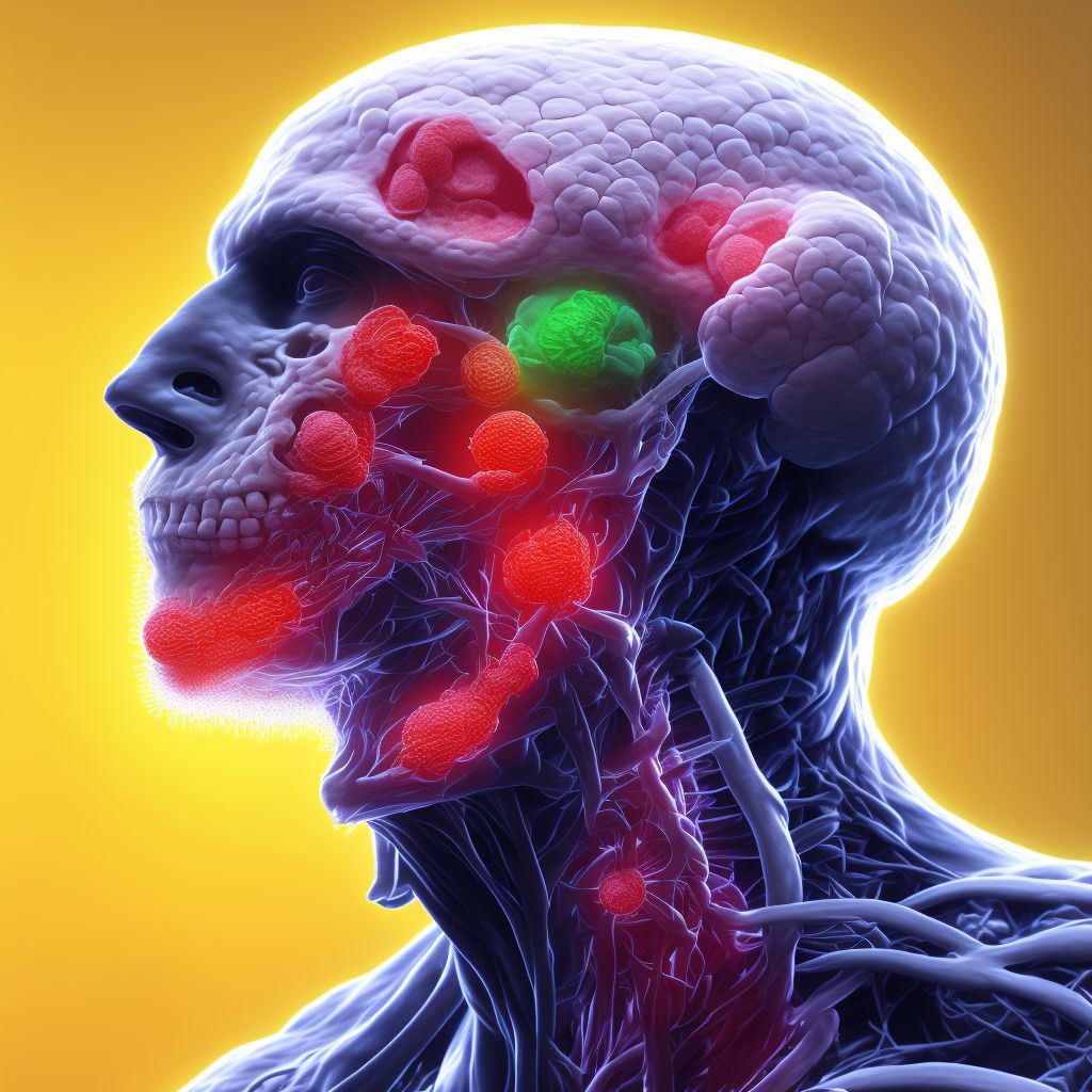 Follicular lymphoma grade II, lymph nodes of head, face, and neck digital illustration