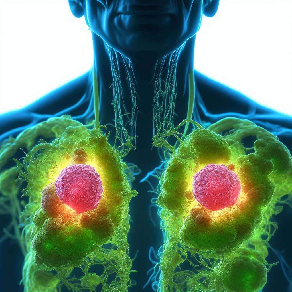 Follicular lymphoma grade II, lymph nodes of multiple sites digital illustration