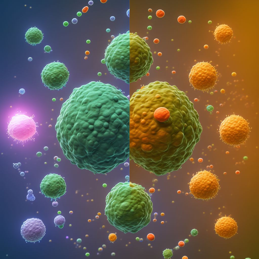 Follicular lymphoma grade II, extranodal and solid organ sites digital illustration