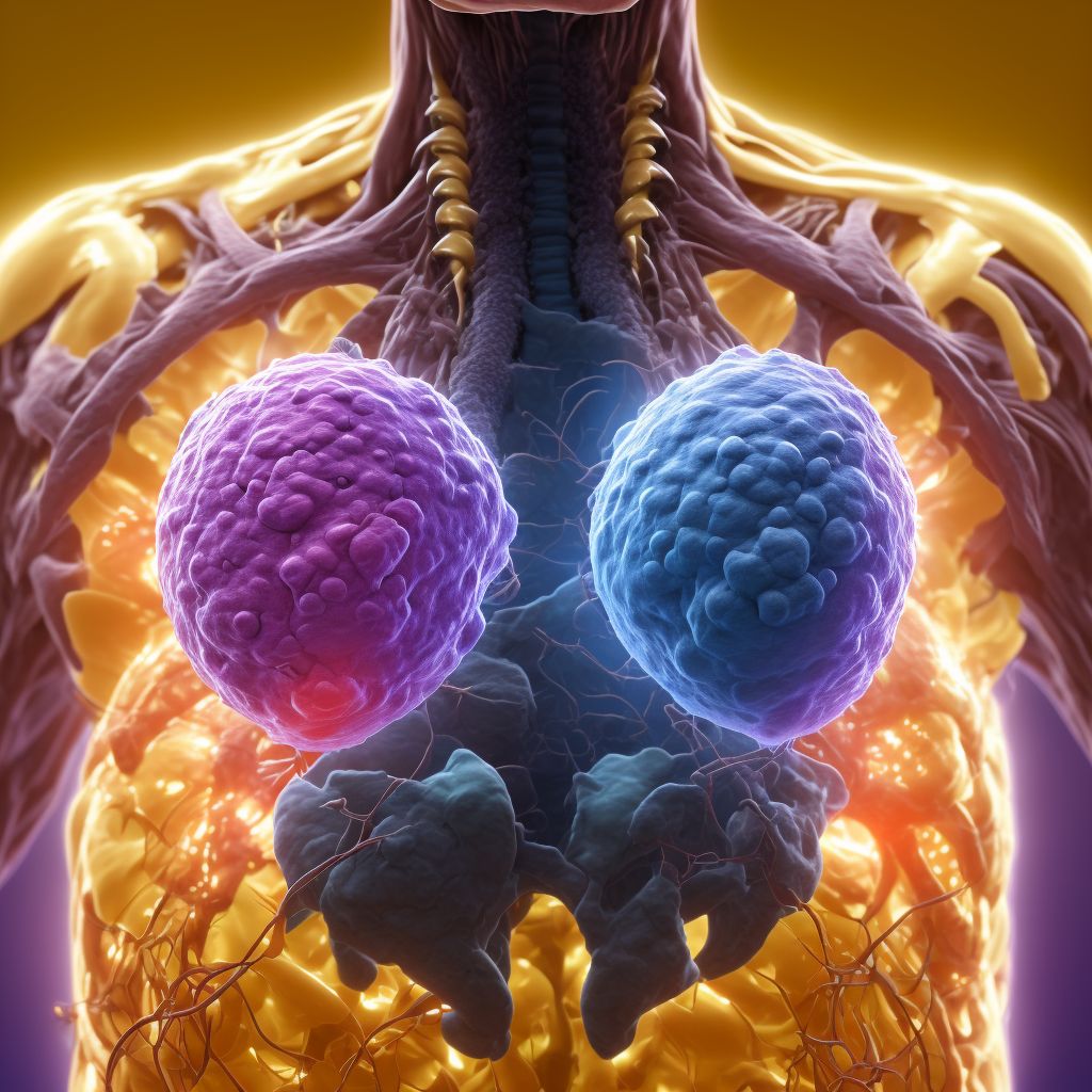 Follicular lymphoma grade III, unspecified, intrathoracic lymph nodes digital illustration