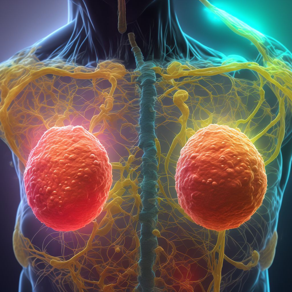 Follicular lymphoma grade III, unspecified, intra-abdominal lymph nodes digital illustration