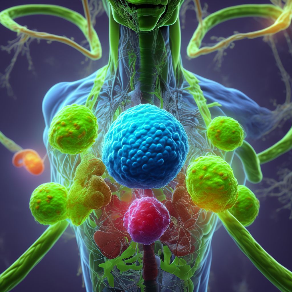 Follicular lymphoma grade III, unspecified, lymph nodes of inguinal region and lower limb digital illustration