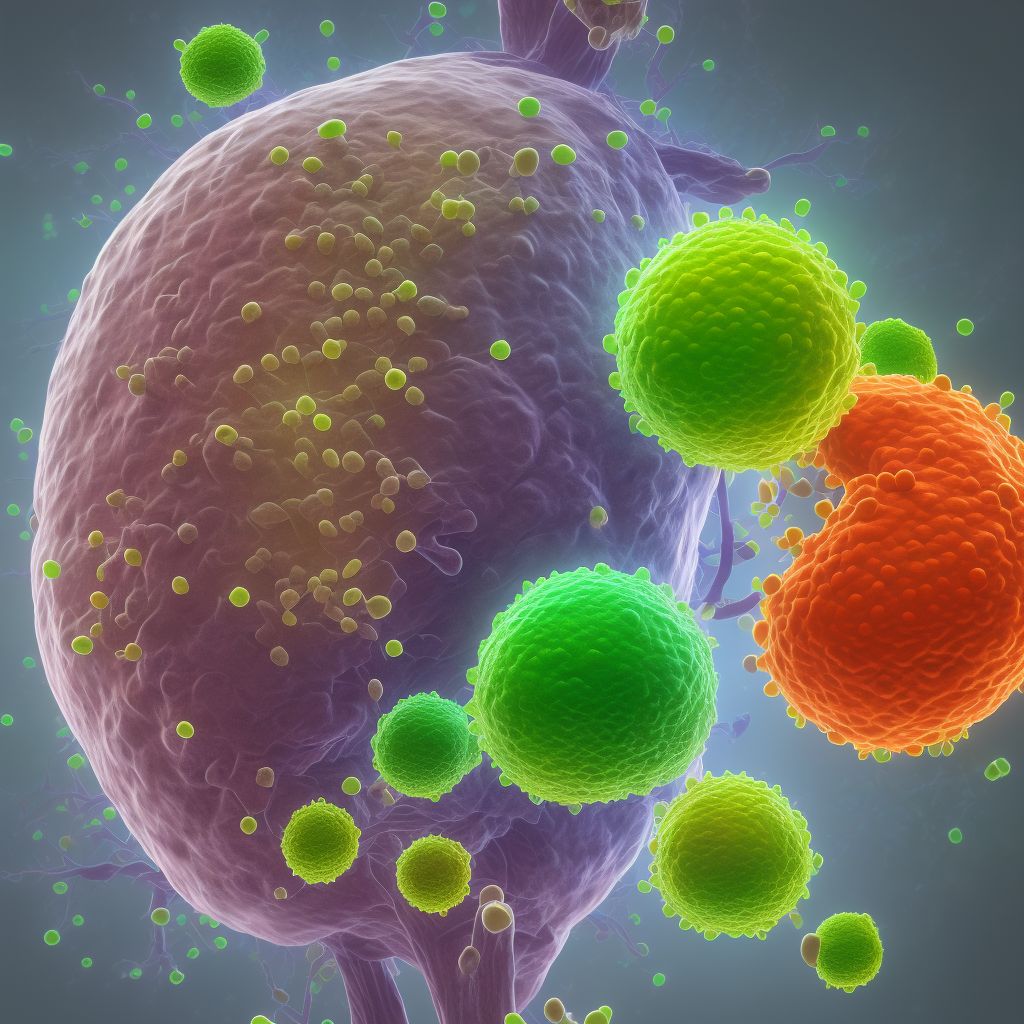 Follicular lymphoma grade III, unspecified, extranodal and solid organ sites digital illustration