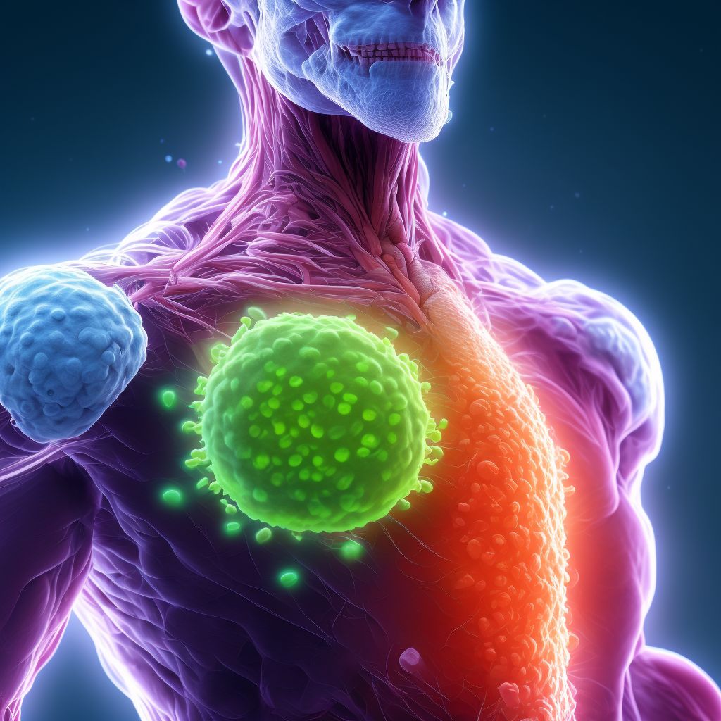 Follicular lymphoma grade IIIa, lymph nodes of axilla and upper limb digital illustration