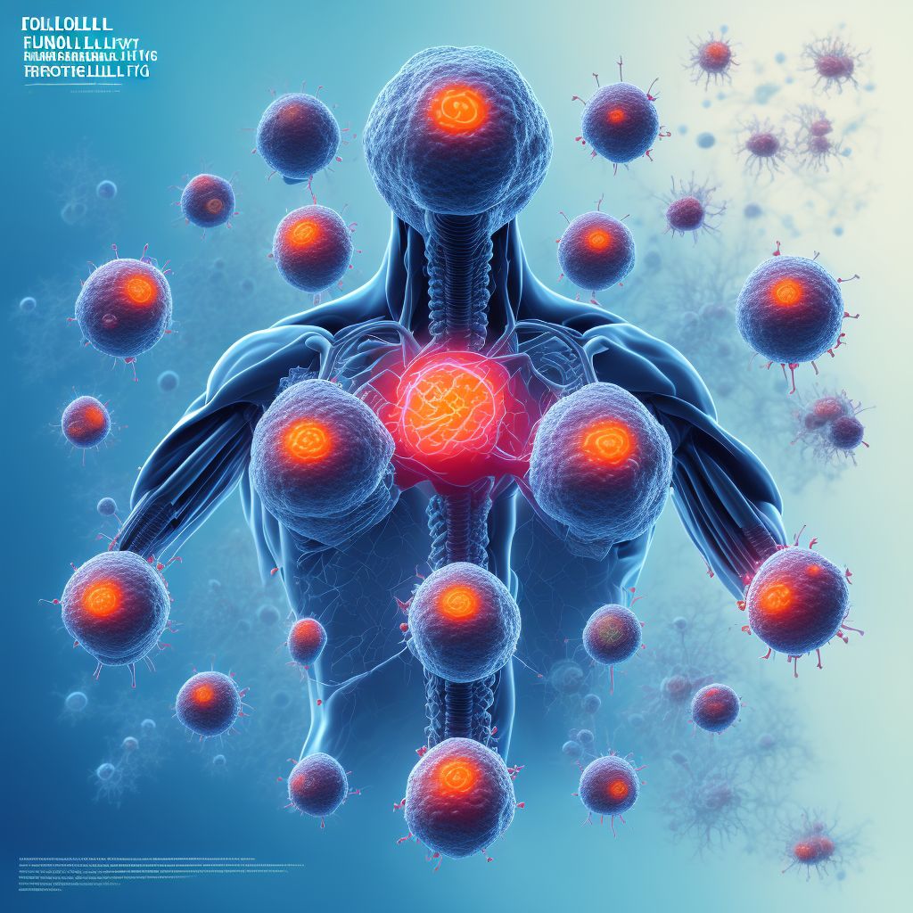 Follicular lymphoma grade IIIb, intrathoracic lymph nodes digital illustration