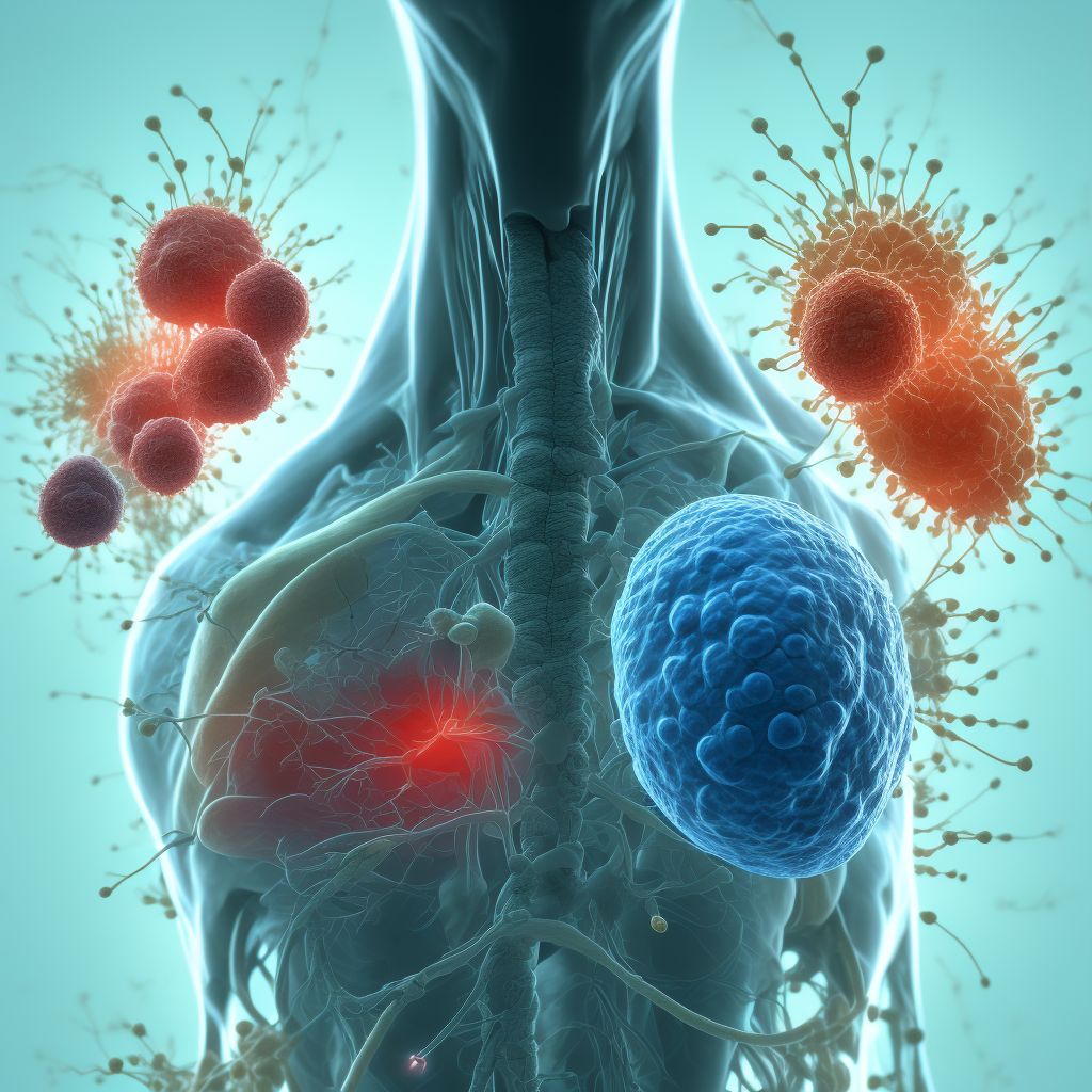 Follicular lymphoma grade IIIb, intra-abdominal lymph nodes digital illustration