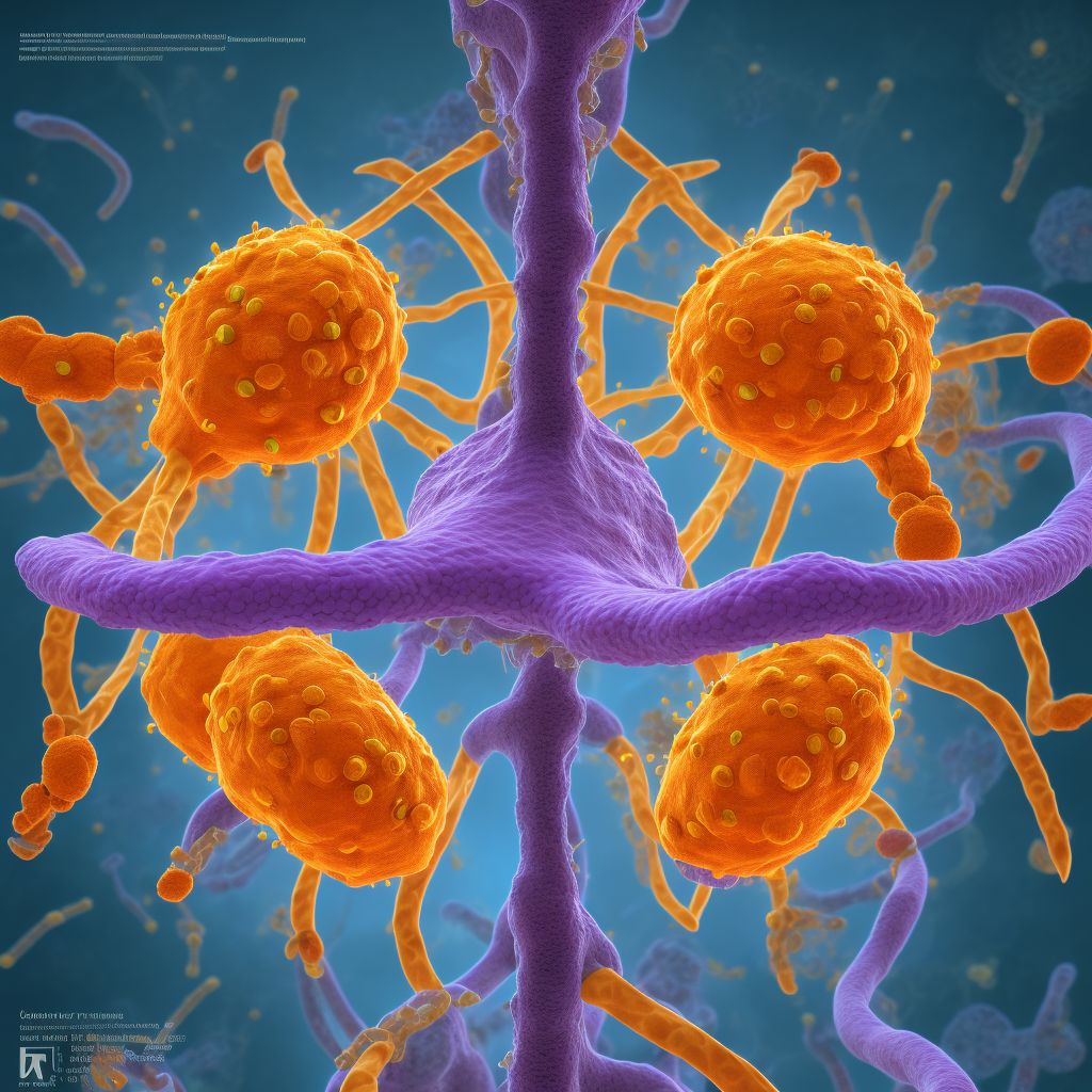 Follicular lymphoma, unspecified, intrathoracic lymph nodes digital illustration