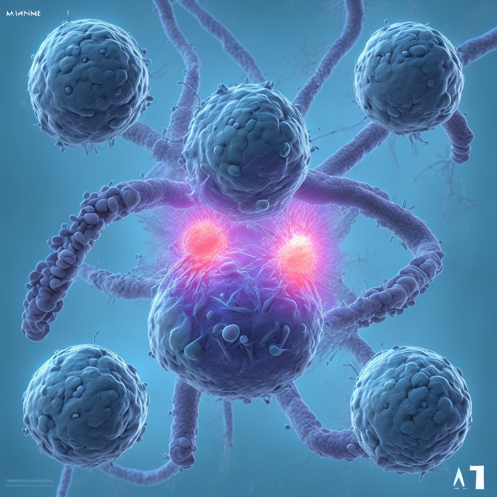 Mantle cell lymphoma, lymph nodes of axilla and upper limb digital illustration