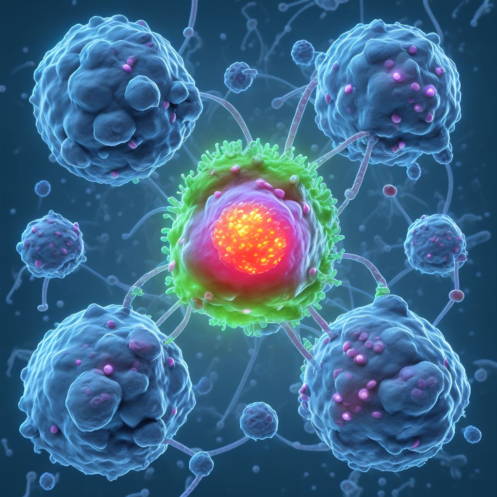 Mantle cell lymphoma, lymph nodes of multiple sites digital illustration