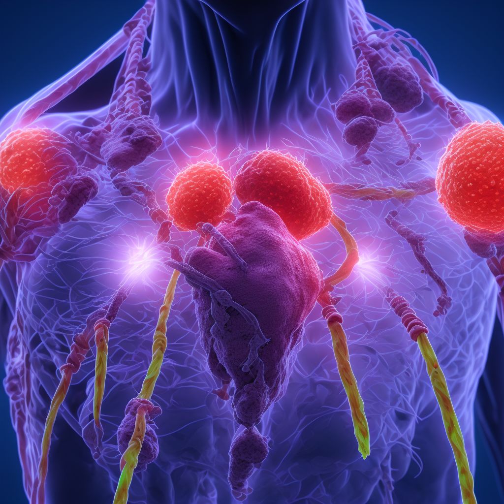 Lymphoblastic (diffuse) lymphoma, lymph nodes of axilla and upper limb digital illustration