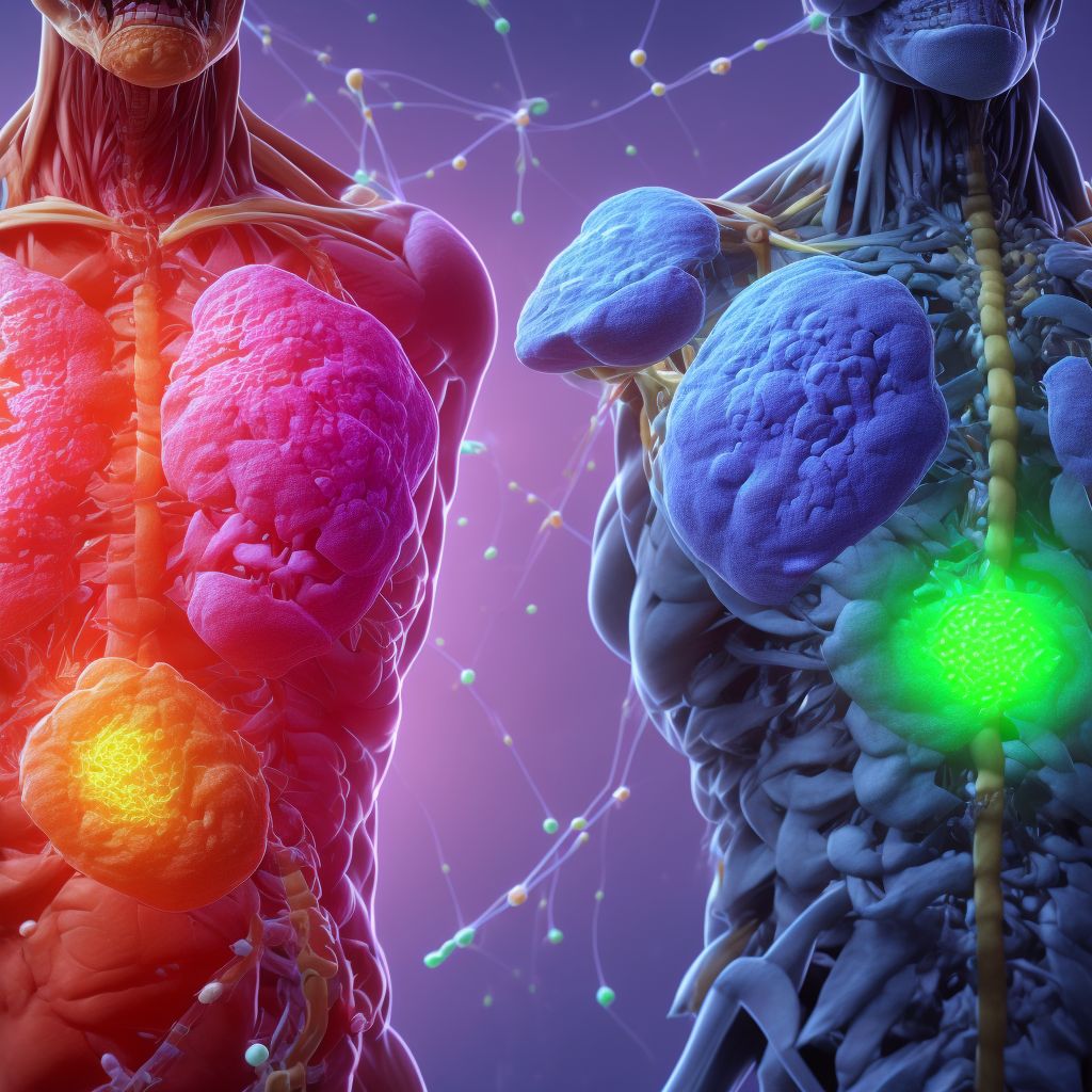 Other non-follicular lymphoma, lymph nodes of axilla and upper limb digital illustration