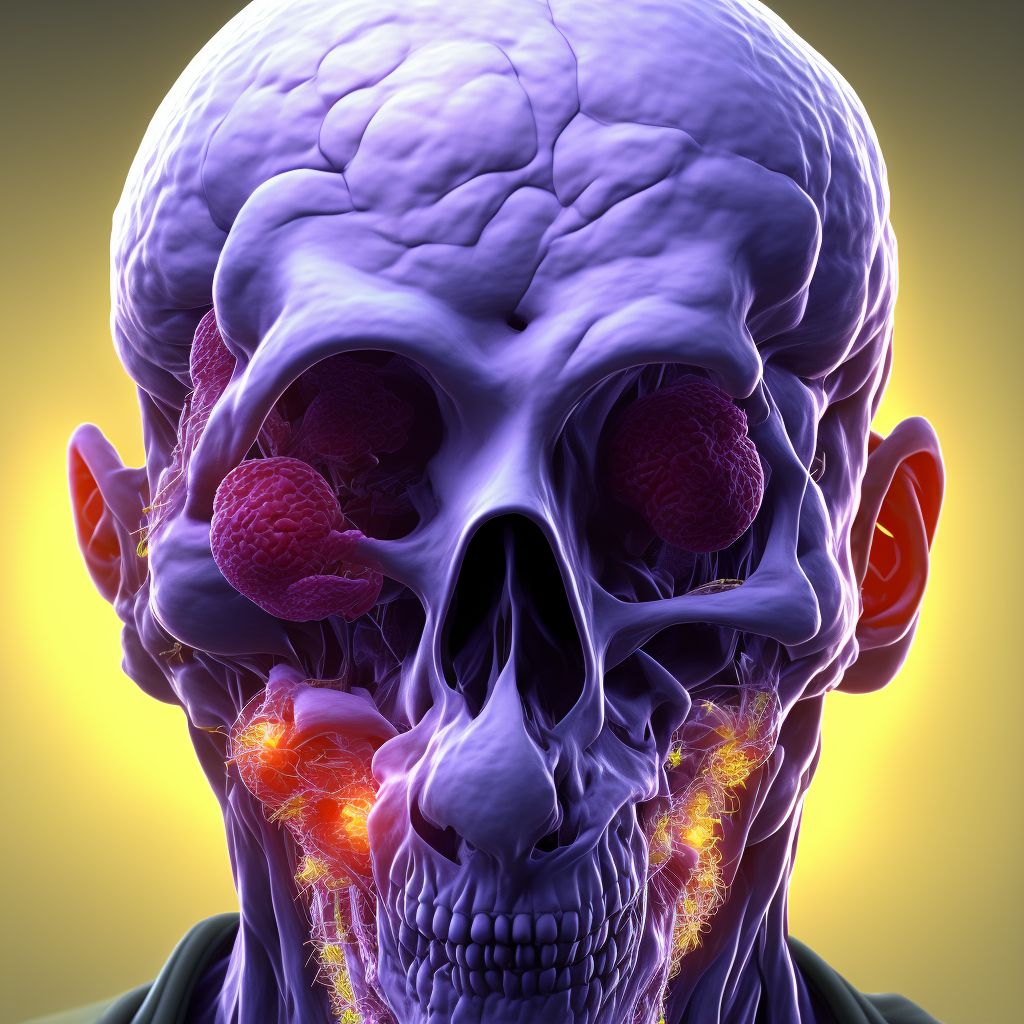 Non-follicular (diffuse) lymphoma, unspecified, lymph nodes of head, face, and neck digital illustration