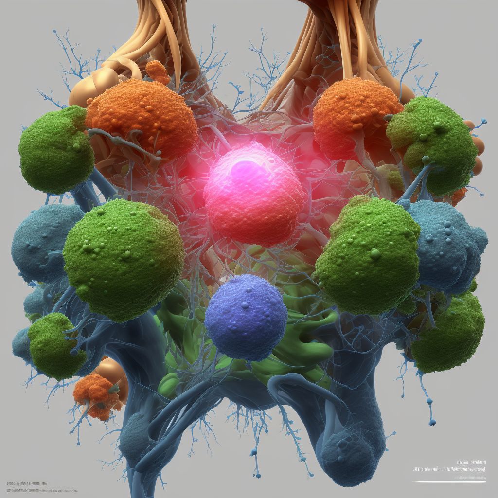 Non-follicular (diffuse) lymphoma, unspecified, intrapelvic lymph nodes digital illustration